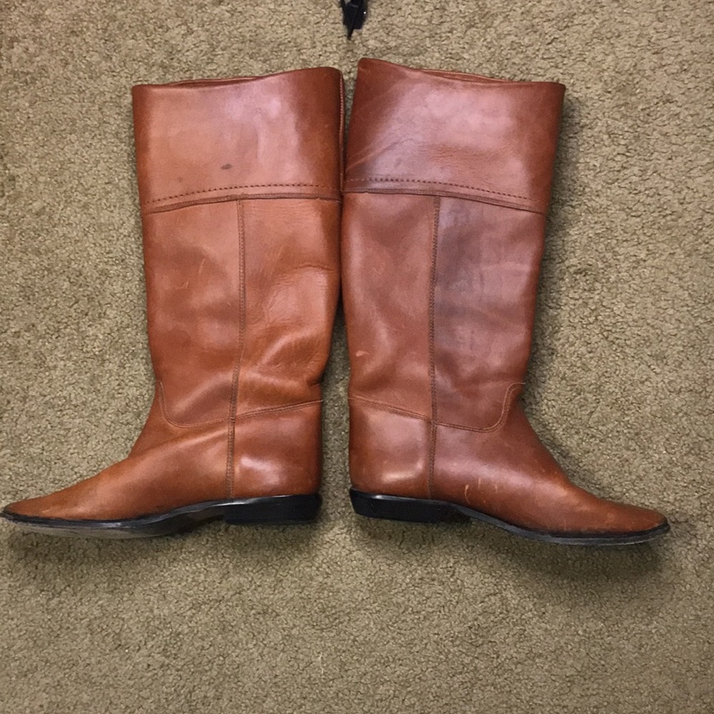 Brown Leather Knee-High Boots - Picture 3 of 9